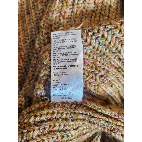 Pilcro Anthropologie Hooded Longline Cardigan Sweater Ochre Confetti Knit XS - Picture 8 of 10